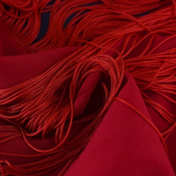 NEW! Red Fringe Jumpsuit - Picture 5 of 7